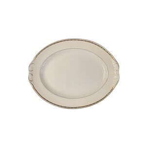 Vintage Homer Laughlin Eggshell Georgian Gold Trimmed Serving Platter G41N5